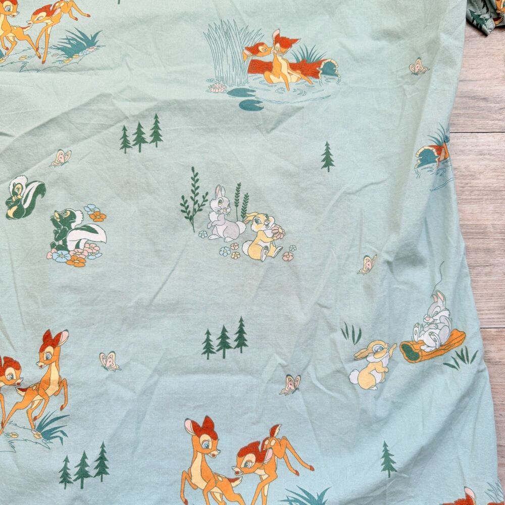 Disney Bambi Scenic Print Button-Up Shirt BoxLunch Exclusive Men’s XL Green Blue - Picture 8 of 11